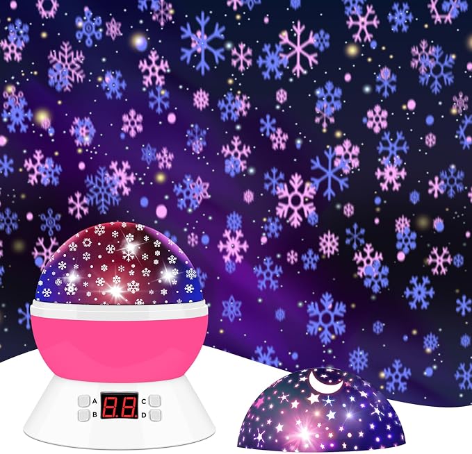 Snowflake Projector Night Light Indoor, Snowflake Nightlight by MOKOQI