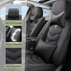 Leather Car Seat Covers Fit for LR LR4 2009-2016, 5 Seater Waterproof and - Image 2