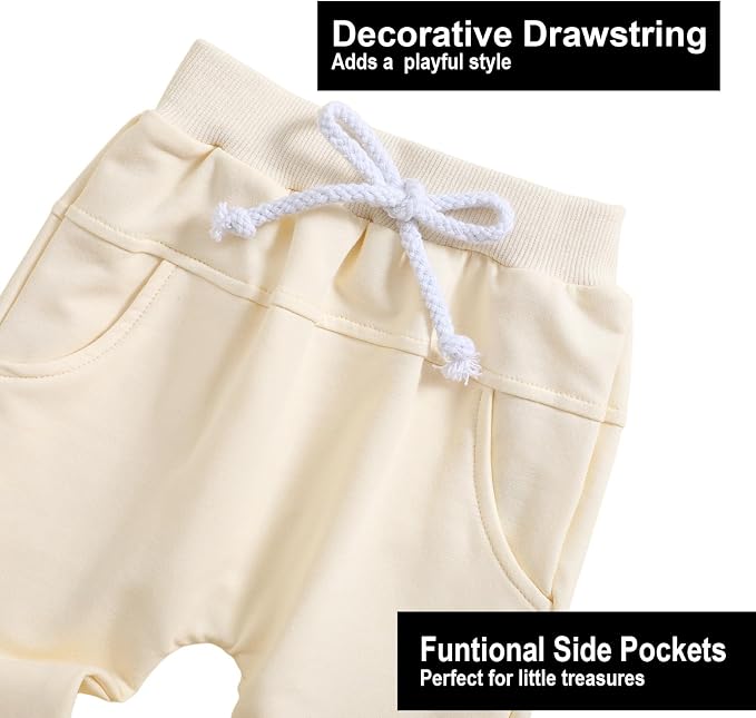 Toddler Boy Fall Outfit 2-piece Baby Boy Solid Color Cotton Clothes Infant Long - Image 4