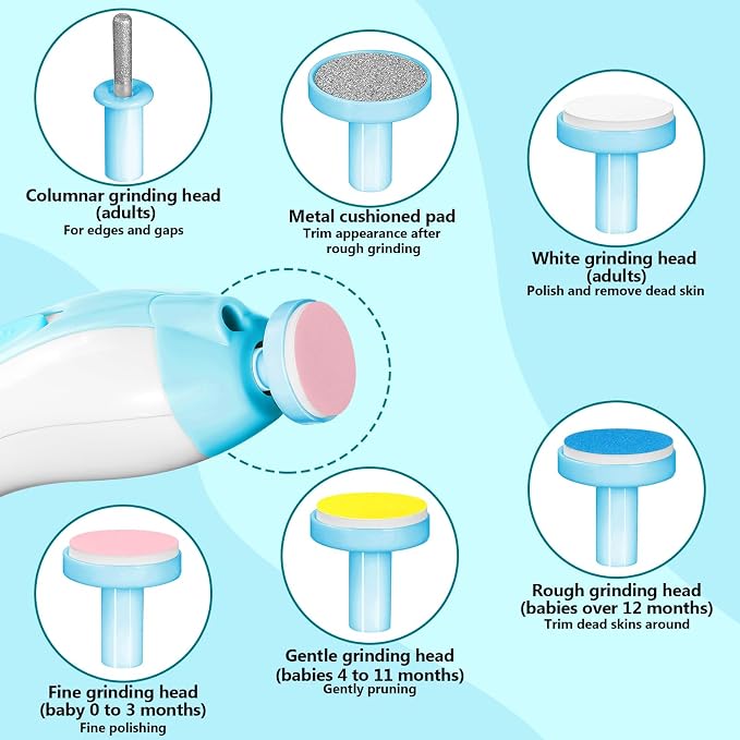 Baby Nail Trimmer Electric, 6 in 1 Rechargeable Baby Nail Clippers Manicure Set - Image 3