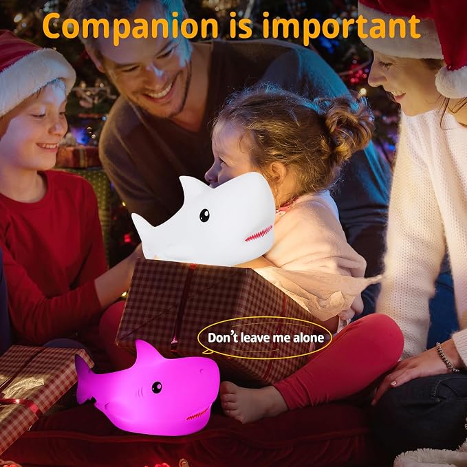 LOVERUIS Shark Night Light for Children, 7 Color Changing LED Portable Touch - Image 9