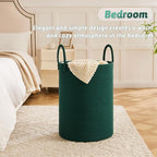 Laundry Basket, Woven Cotton Rope Laundry Hamper, 80L - Image 3