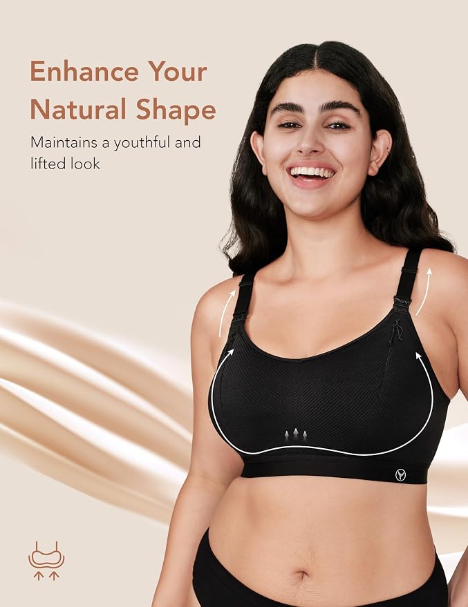 Pumping Bra Hands Free Zip Opening Seamless Nursing Bras - Image 6