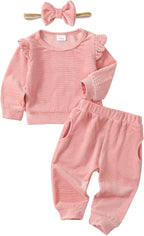 Mioglrie Toddler Baby Girl Clothes Fall Winter Sweatsuit Newborn Sweatshirt by Mioglrie