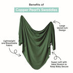 Copper Pearl Large Premium Knit Baby Swaddle Receiving Blanket Tinsel - Image 2