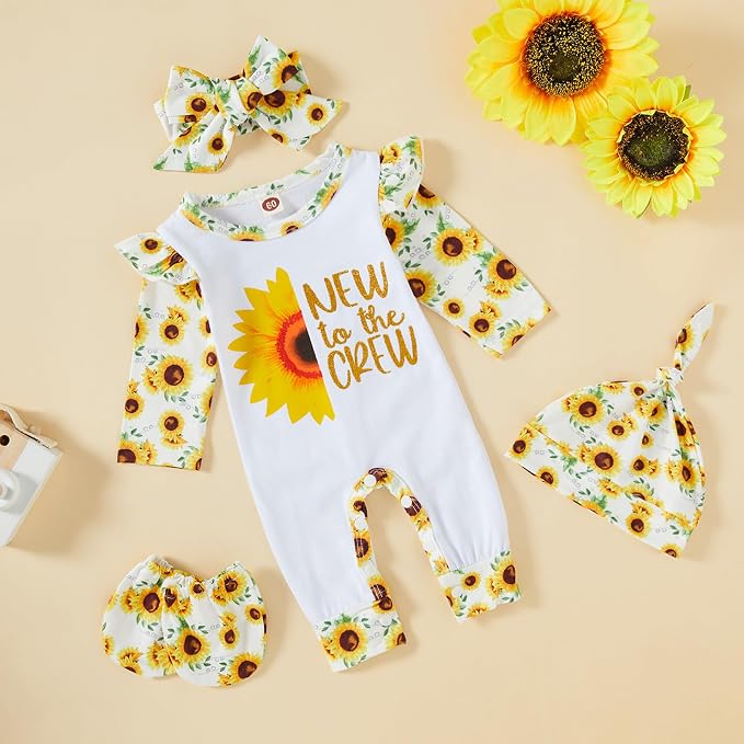 GRNSHTS Newborn Baby Girl Romper Infant Letter Print Jumpsuit Floral - Image 2