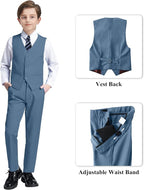 JPF Boy's Formal Suit Set Slim Fit Kids Tuxedo Suits - Image 3