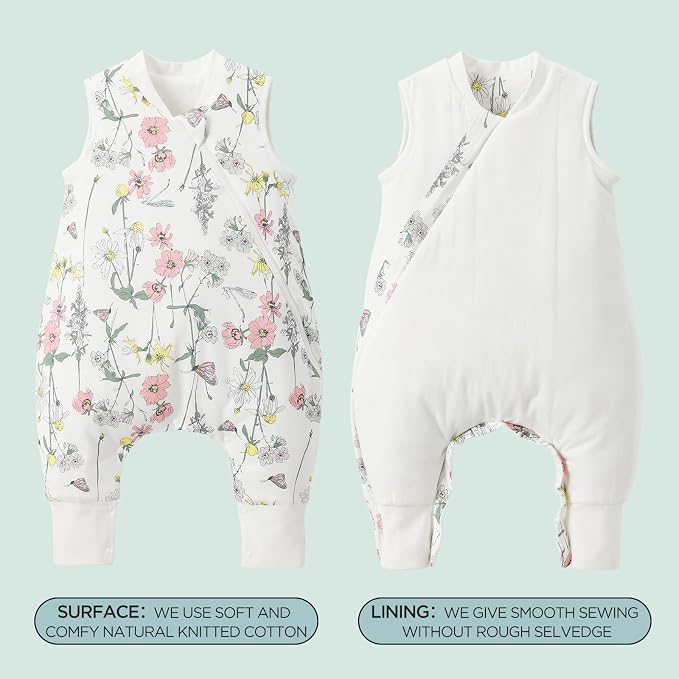 Duomiaomiao 1.5 TOG Toddler Sleep Sack 12-24 Months 101% Cotton Four Season - Image 5