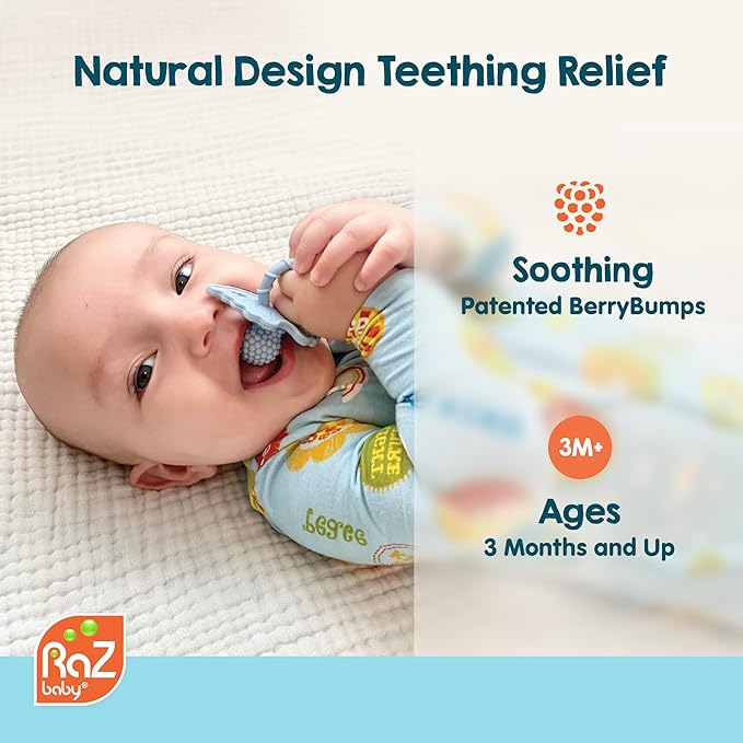 RaZbaby Bear RaZbuddy w/RaZberry Teething Relief Pacifier – Soothes Sore Gums - Image 3
