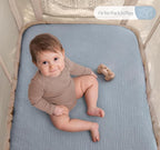 Blissful Diary Muslin Mini Crib Sheets, Pack and Play Mattress Sheets Fitted - Image 4