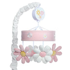 Lambs & Ivy Daisy Dreams Pink/White Musical Baby Crib Mobile Soother Toy by LambsIvy