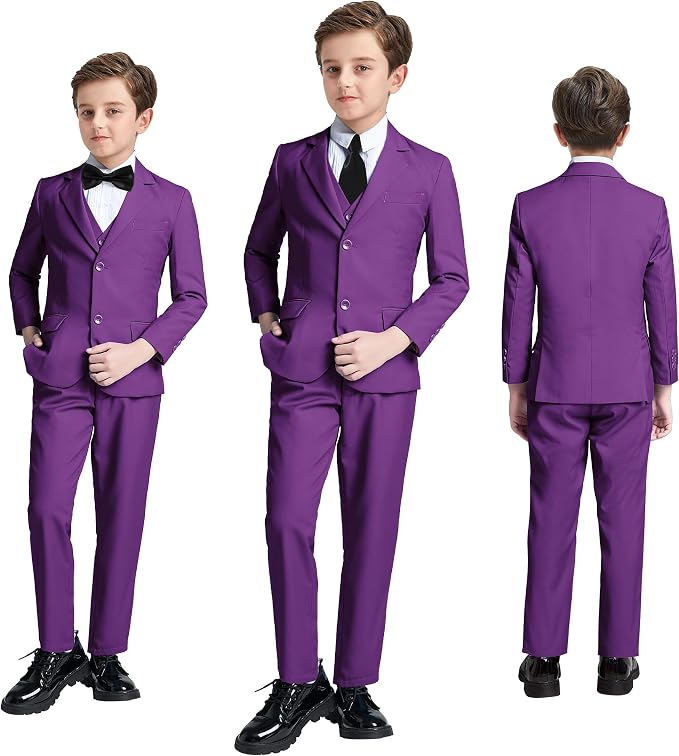 JPF Boy's Formal Suit Set Slim Fit Kids Tuxedo Suits - Image 6