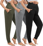 3 Pack Women's Maternity Sweatpants Over The Belly Pregnancy Jogger Pants by Unknown