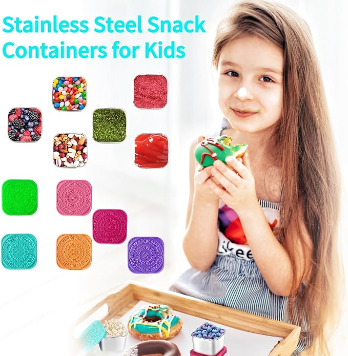 6Pack 6oz Stainless Steel Snack Containers - Image 5
