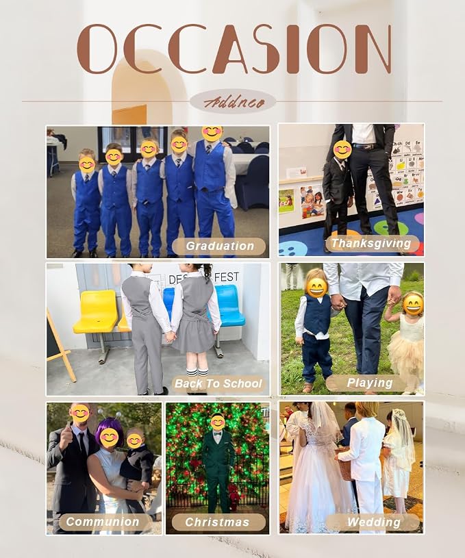 Boys' Formal Suit Set Adjustable Waist Suits - Image 6