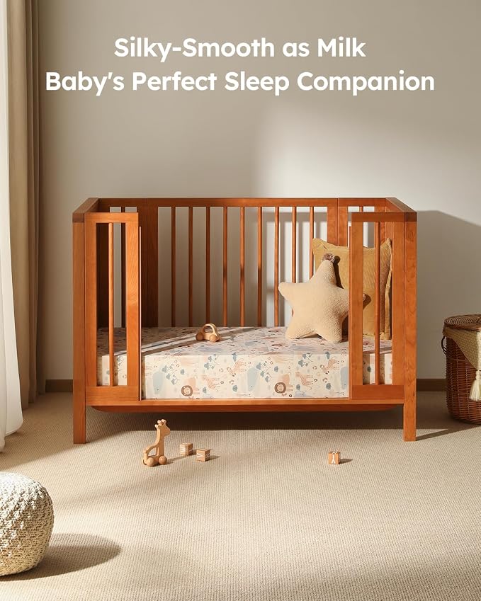 Baby Crib Sheets for Boys Girls, Breathable Soft Microfiber Baby Sheet Elephant - Image 7