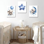 HNNXAR Elephant Nursery Wall Decor, Baby Girl Room Decor, Nursery Canvas Wall - Image 4