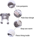 LANGZHEN Toddler Kids Infant Winter Hat, Earflap Knit Warm Cap Fleece Lined - Image 5