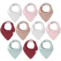 Muslin Baby Bibs for Boys Girls, 10 Pack Super Absorbent Baby Bandana Drool by EgmaoBaby