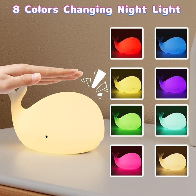 Silicone Night Light for Kids – Rechargeable Tap Control Lamp - Image 3