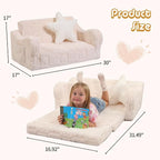 Extra Wider Seating Toddler Couch, 2-in-1 Toddler Soft Couch Fold Out - Image 3