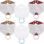 Baby Bandana Bibs & Teethers 6-Pack, 100% Organic Cotton, Super Absorbent & Soft by CUXFLS