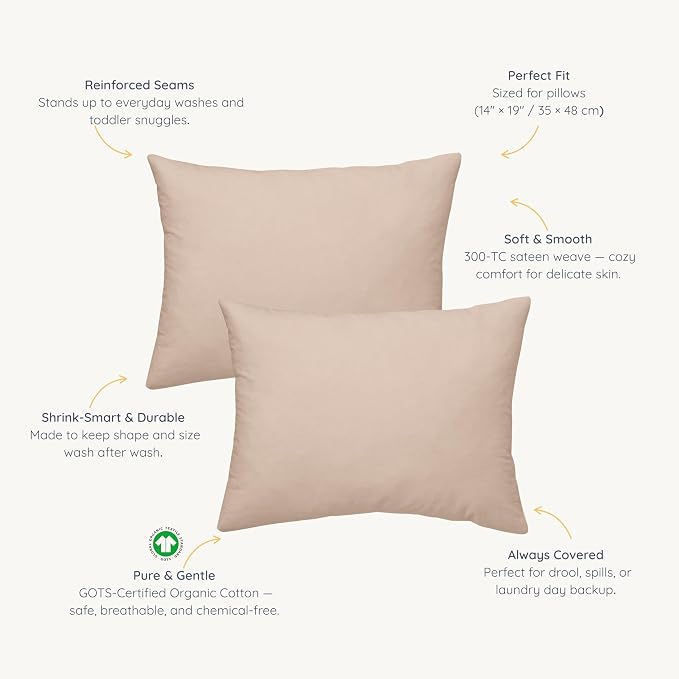 Makemake Organics Organic Toddler Pillowcase GOTS Certified Organic Cotton - Image 4
