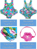 Baby Girl's Floral Print Ruffles Romper Summer Clothes - Image 5