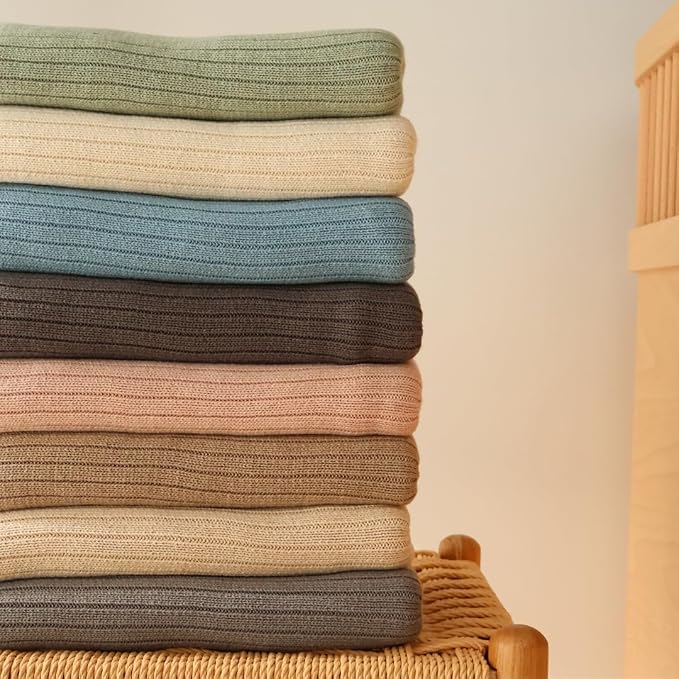 Knitted Organic Cotton Baby Blanket- Swaddle Blanket - Image 8