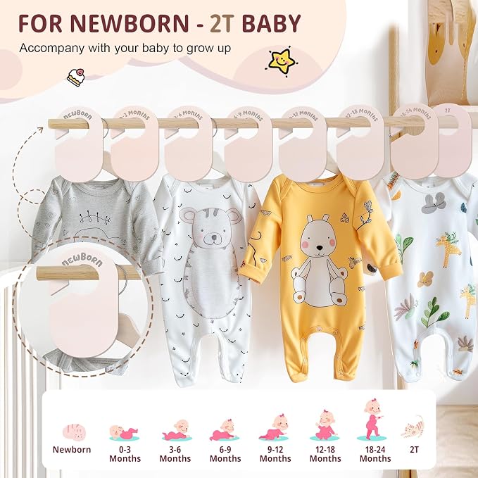 Baby Closet Dividers, Double Sided Nursery Clothes Size Separators - Image 2