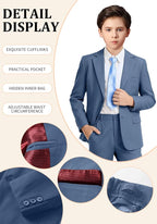 Boys Formal Suit Set 4 Pieces Kids Tuxedo Ring Bearer Outfit - Image 3