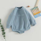VISGOGO Newborn Infant Baby Boy Girls Oversized Romper Little Dude Sweater - Image 3
