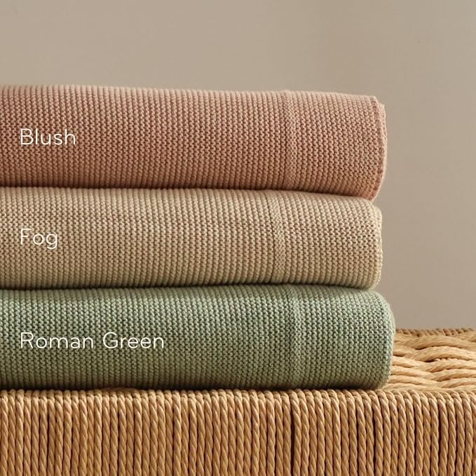 Knitted Organic Cotton Baby Blanket- Swaddle Blanket - Image 6