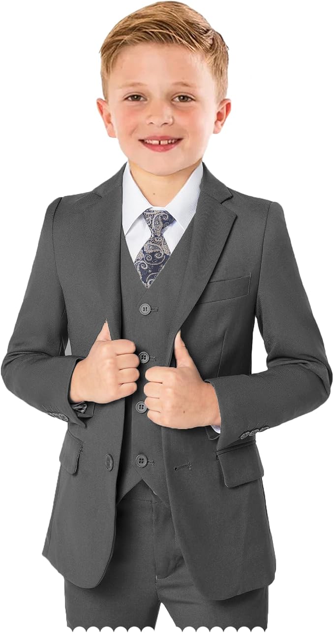 Boys’ Formal Suit 5 Piece Set, Toddler Tuxedos by KEYWANTS