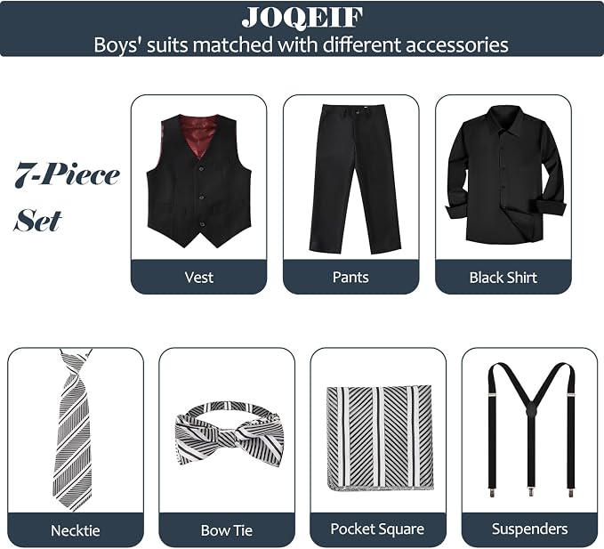 Boys Suits Formal Dress Vest and Pants Set - Image 2
