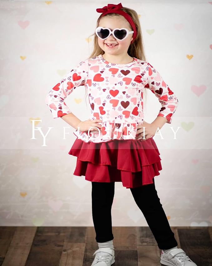 fioukiay Girl Fall Winter Clothes Toddler Girls Spring Outfits Baby Girl Floral - Image 5