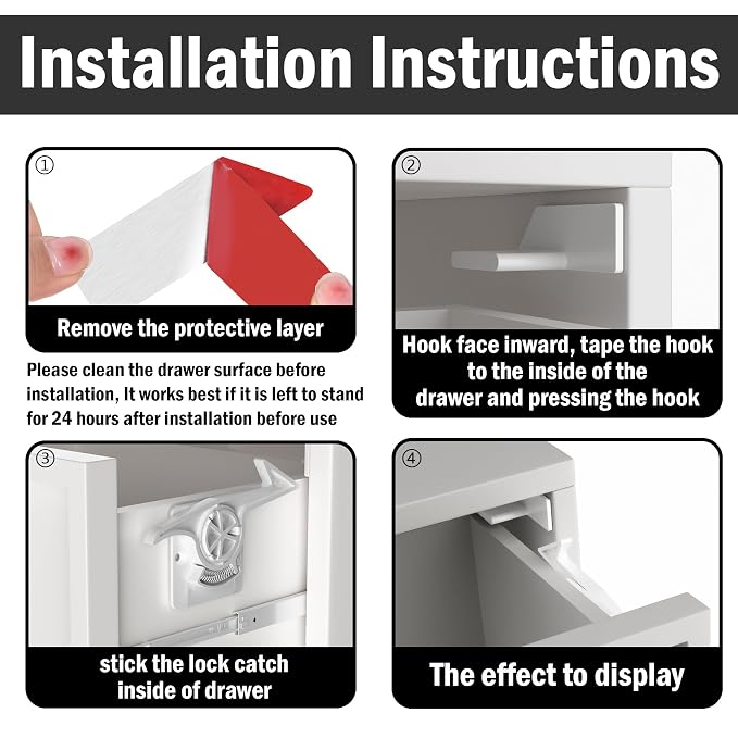 6 Pack Child Safety Drawer Locks - Image 4