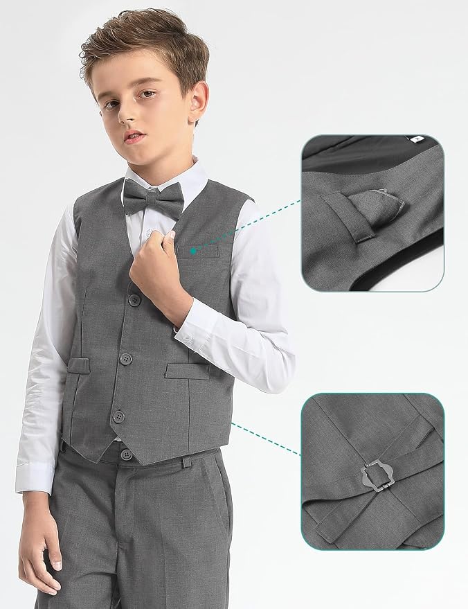 A&J DESIGN Boys 7-Piece Formal Suit Ring Bearer Outfit - Image 4