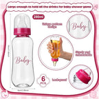 6 Sets Bottle Chug Baby Shower Games Juegos Para Plastic Baby Bottles Bibs - Image 2