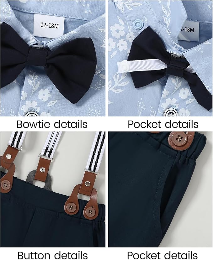 ARTMINE Toddler Boy Clothes Suit Gentleman Wedding Outfits, Formal Dress - Image 4