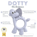 Bibado - Dotty The Dinosaur Teething Toys, Mist - Multi-Sensory Teether - BPA - Image 4