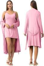 SUNNYBUY Women's Nursing Nightgown Maternity Robe Set, 3 in 1 Labor Delivery - Image 3