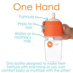 PopYum 9 oz Orange Anti-Colic Formula Making/Mixing/Dispenser Baby Bottles - Image 2