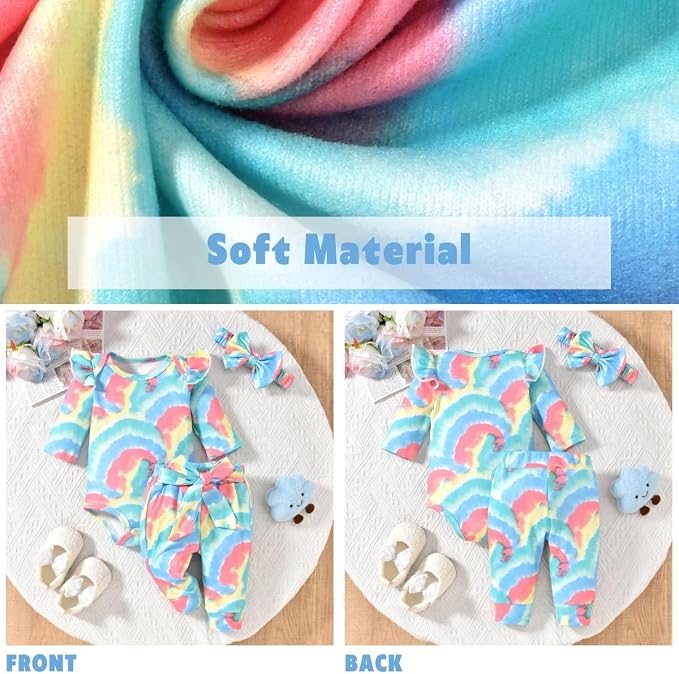 Aalizzwell Preemie Newborn Infant Baby Girls Clothes Ribbed Romper Bodysuit - Image 5