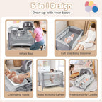 BABY JOY 4 in 1 Pack and Play, Portable Baby Playard - Image 2