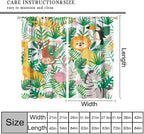 Jungle Animals Curtains Cartoon Cute Lion Giraffe Monkey Zebra Woodland Art - Image 4