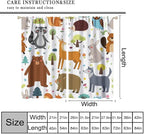 Forest Animals Kids Blackout Curtains Cartoon Cute Bear Deer Squirrel Owl - Image 7