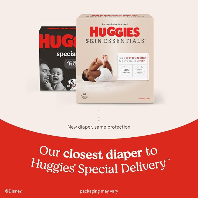 Huggies Size Newborn Diapers, Skin Essentials Baby Diapers, Size Newborn - Image 9