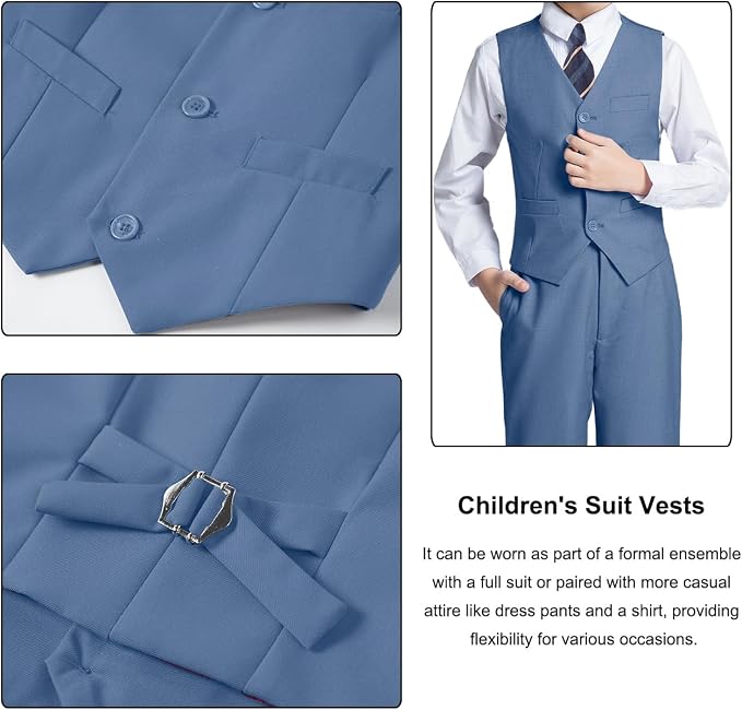 Boys Suit for Kids Teens Formal 5 Piece Tuxedo Suit Set - Image 4