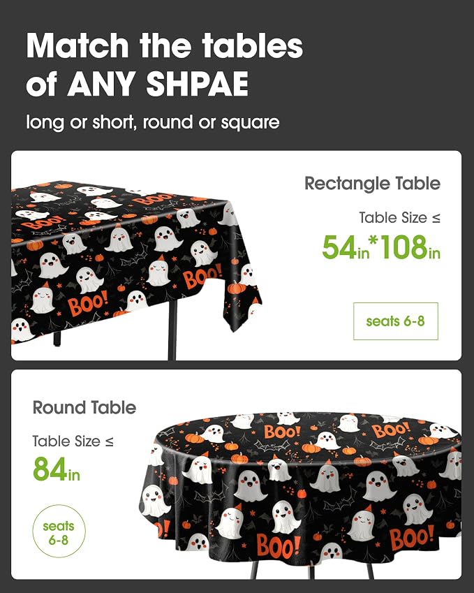 Pureegg Plastic Table Cloth Disposable 8 Pack, 54 x 108 Inch Table Cloths - Image 2